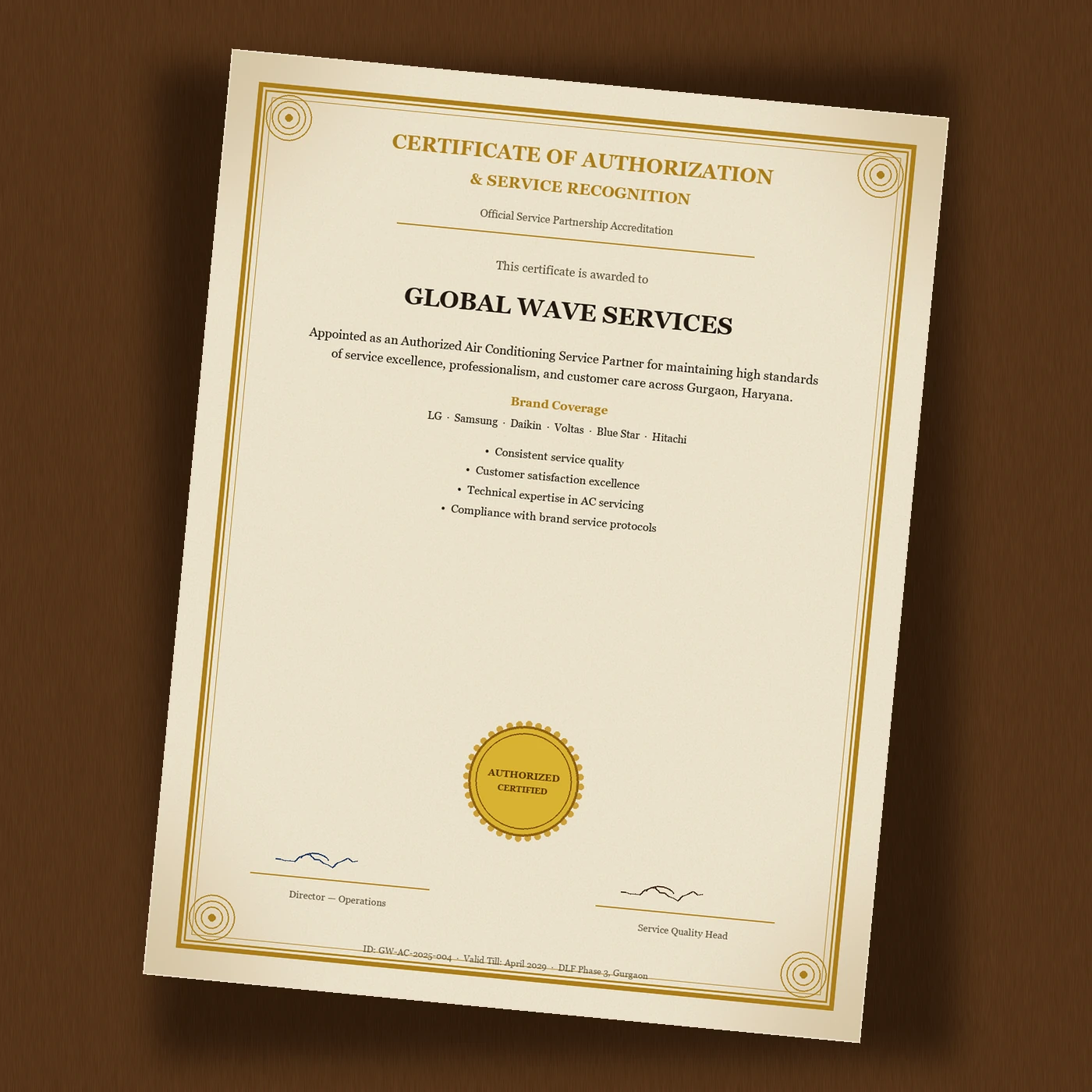 Global Wave multi-brand AC service credential