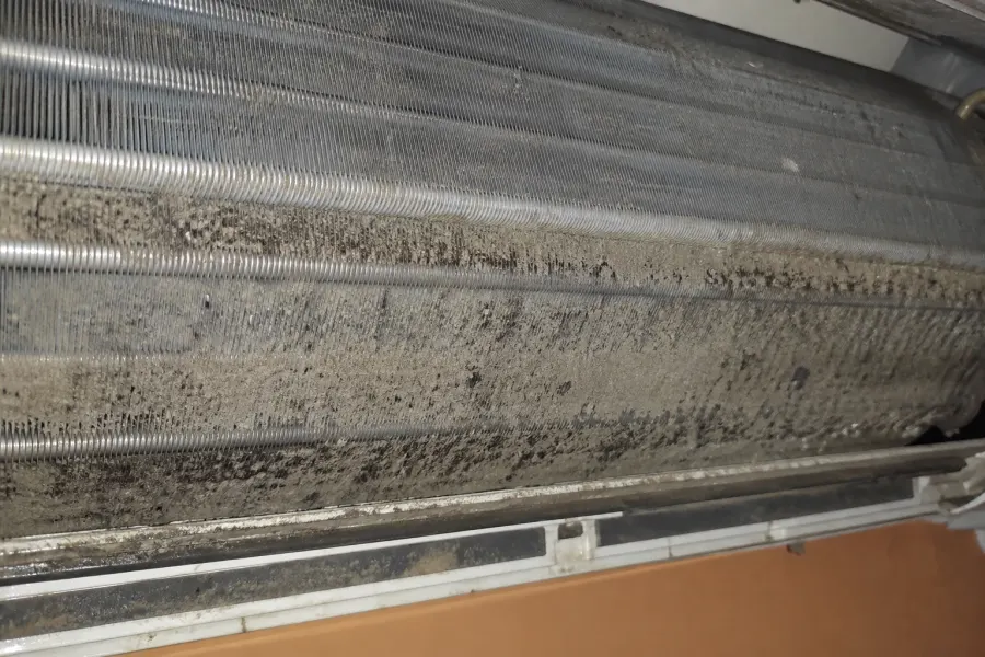 Before: dirty evaporator