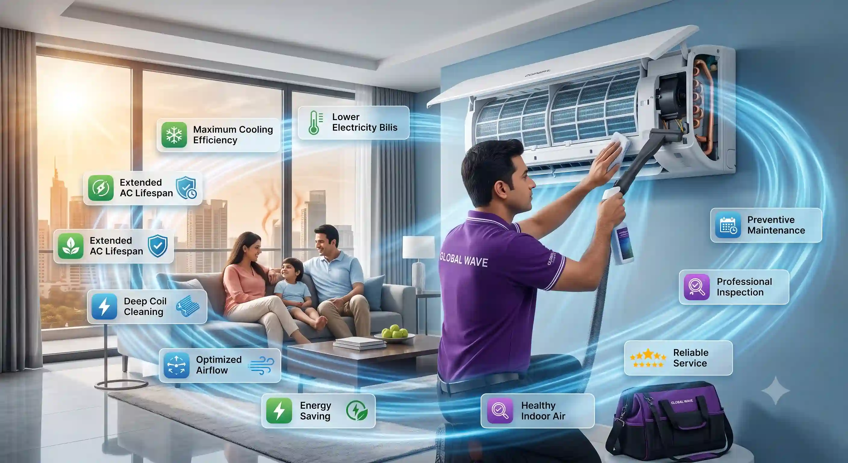 Expert AC Service & Repair in Gurgaon | Global Wave