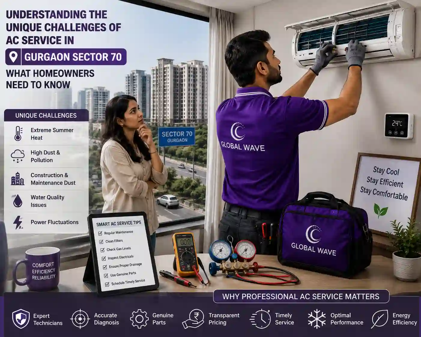 Understanding the Unique Challenges of AC Service in Gurgaon Sector 70: What Homeowners Need to Know