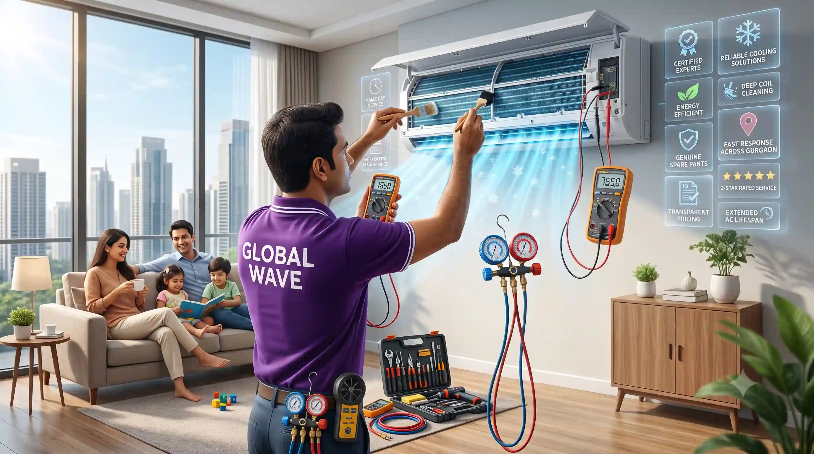 Expert AC Service in Gurgaon: Global Wave for Reliable Cooling Solutions